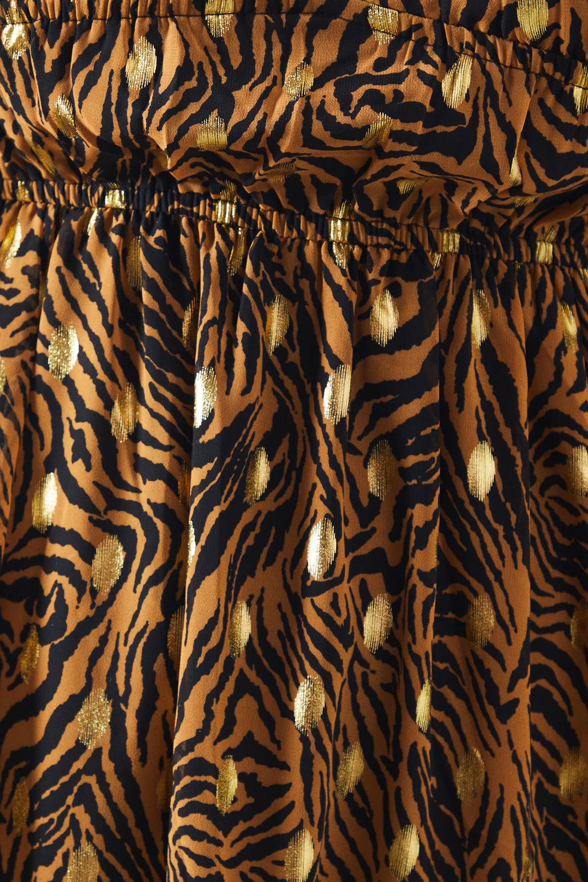 Wallis Robe Midi à Imprimé Animal avec Manches Bouffantes Métallisées
