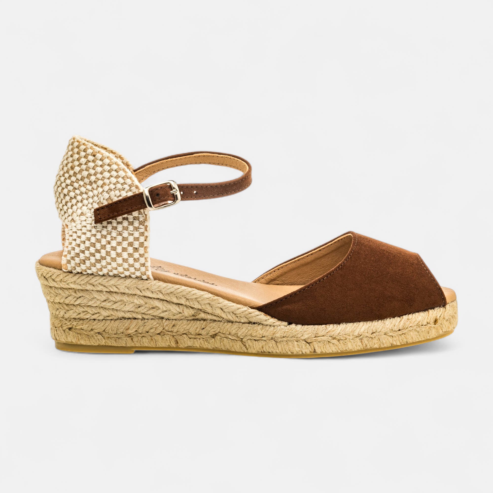 Espadrilles à talon compensé Femme marron