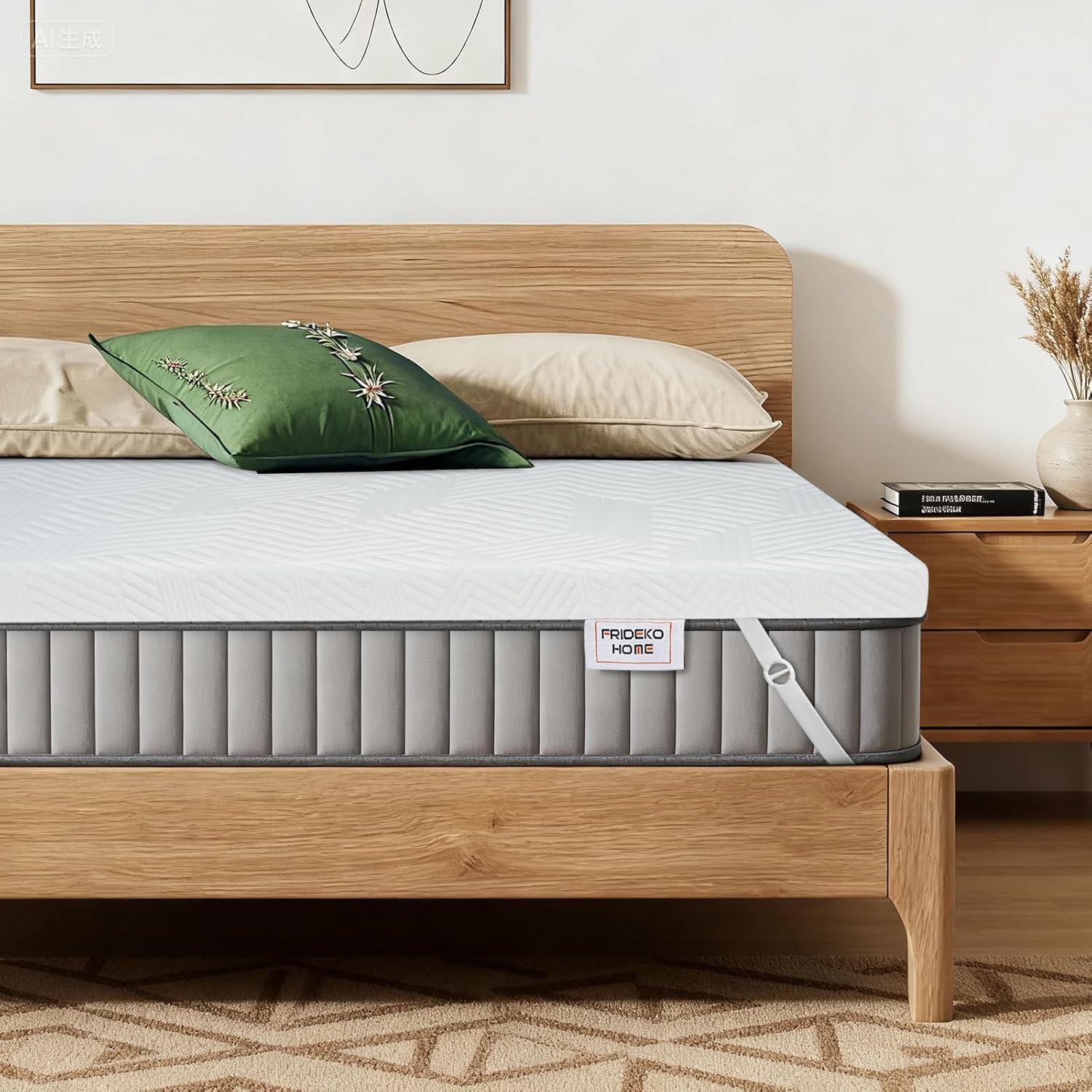 FRIDEKO Topper 180x200cm H2&H3, 9-Zonen Ergonomische Matratzentopper, 5cm Höhe Gel Topper 180x200cm mit Waschbaren Bezug Oeko-TEX Zertifiziert