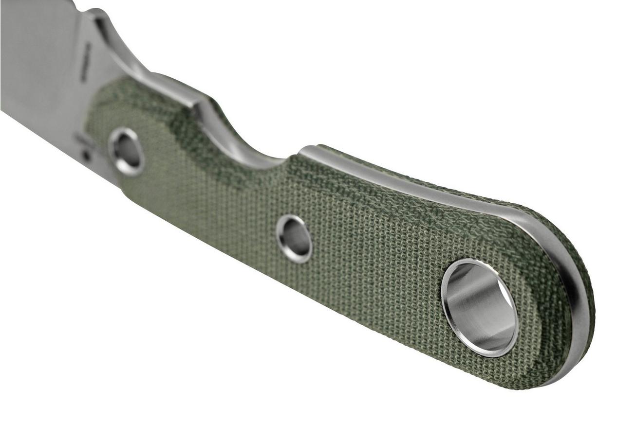 Viper Basic 2 VT4032CB D2 Sheepsfoot Stonewashed Black Canvas Micarta, vaststaand mes
