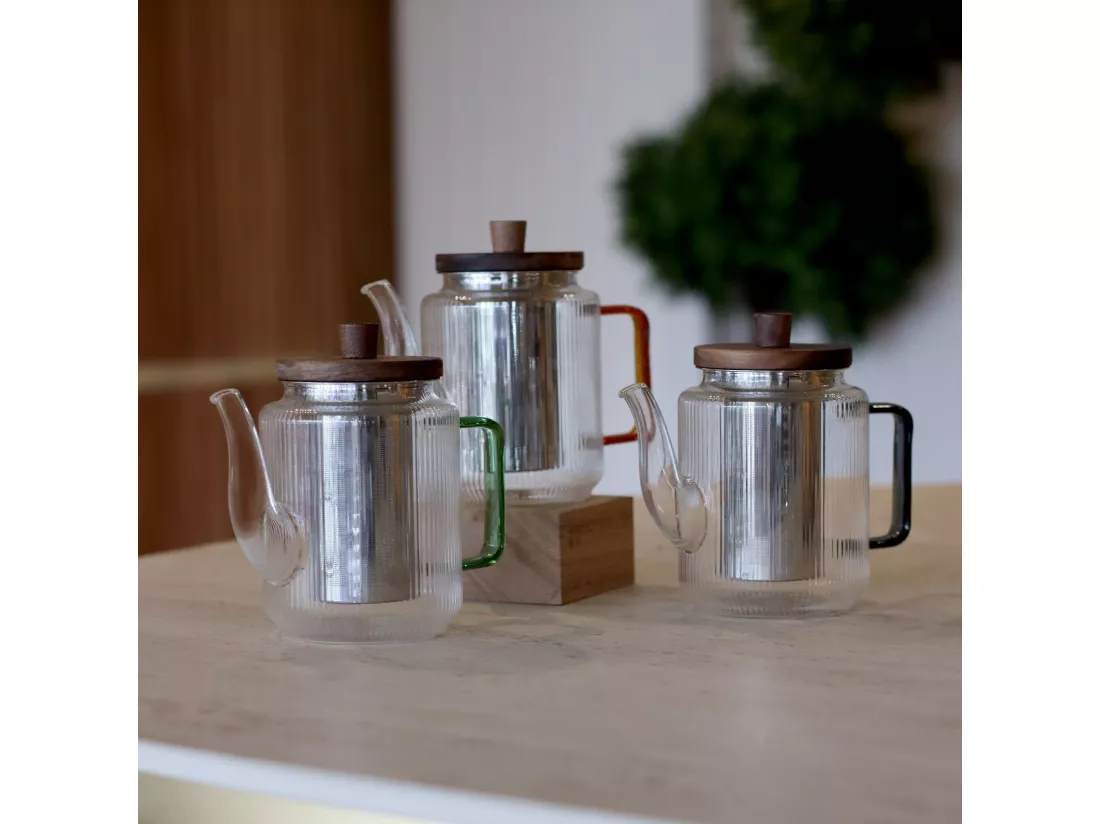 Ogo Living - Theiere Karl 550ml En Verre Borosilicate Anse Graphite
