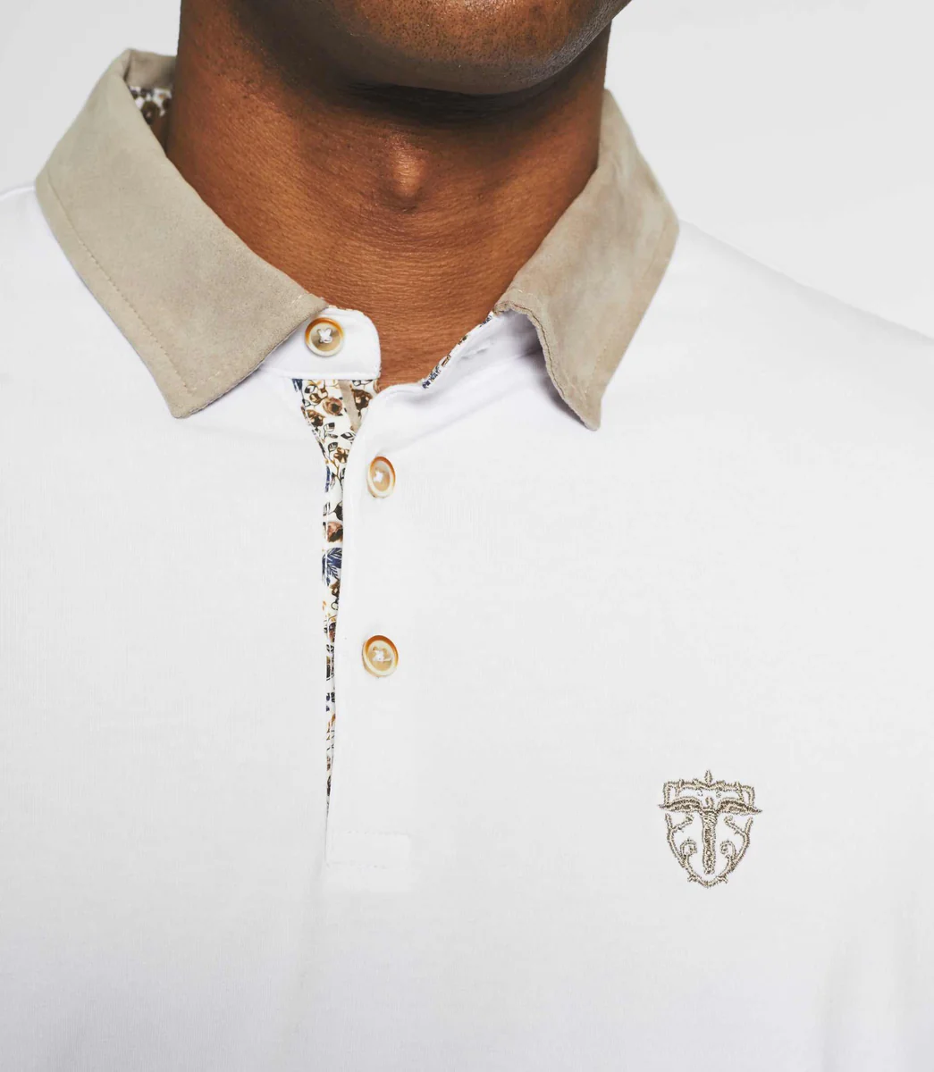 Polo manches longues blanc NARA