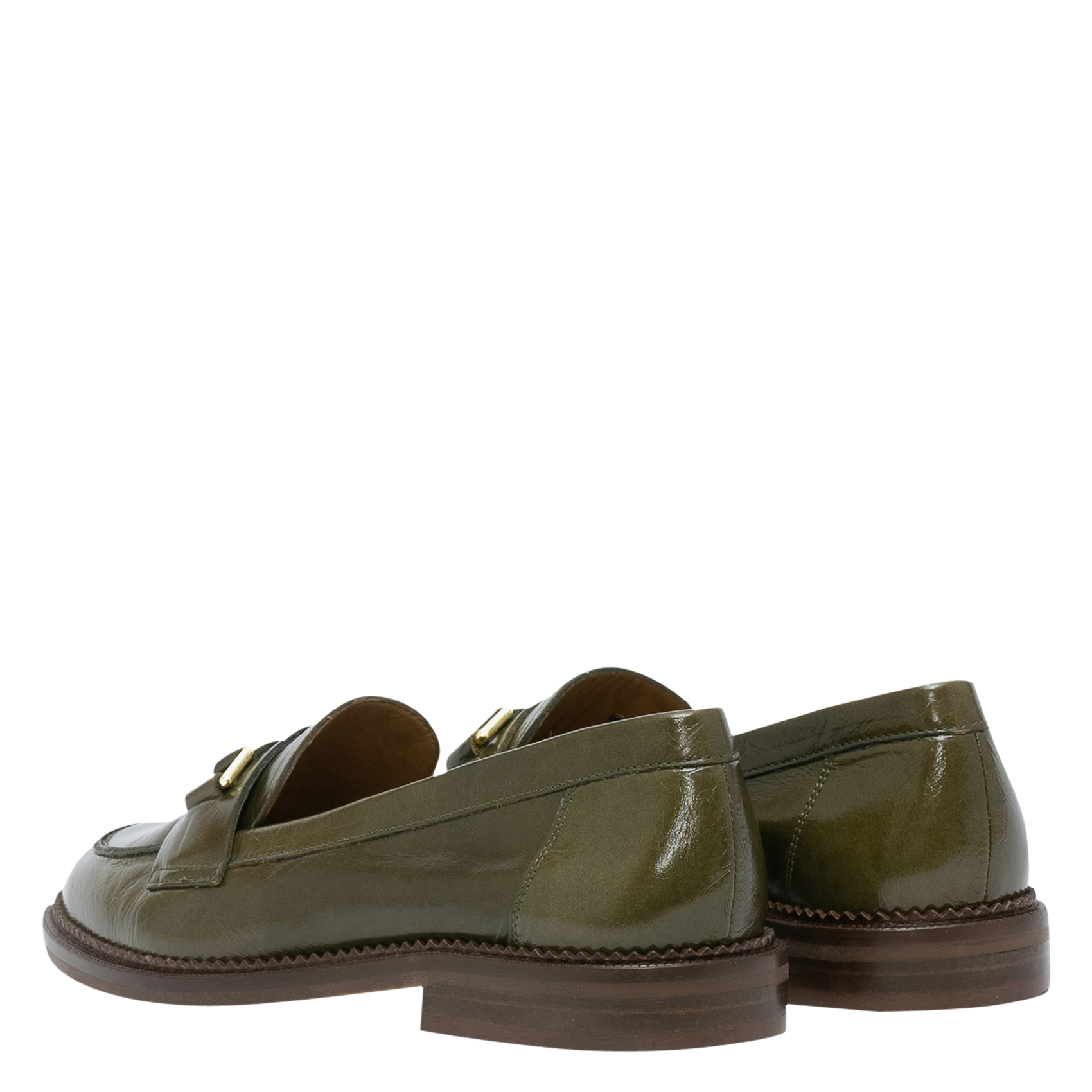 ALANNA - Mocassins en cuir vernis | Vert