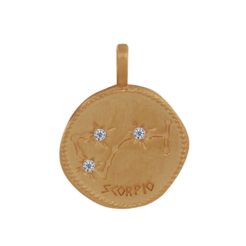 Pendentif Plaqué Or Constellation Scorpion et Strass