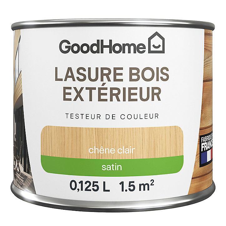 Lasure extérieure chêne clair satin 8 ans GoodHome 125ml