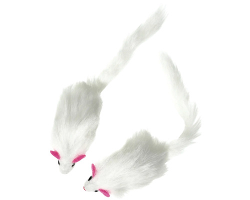 Karlie kattenspeeltje, bontmuisjes, 2 stuks, 12 cm, wit