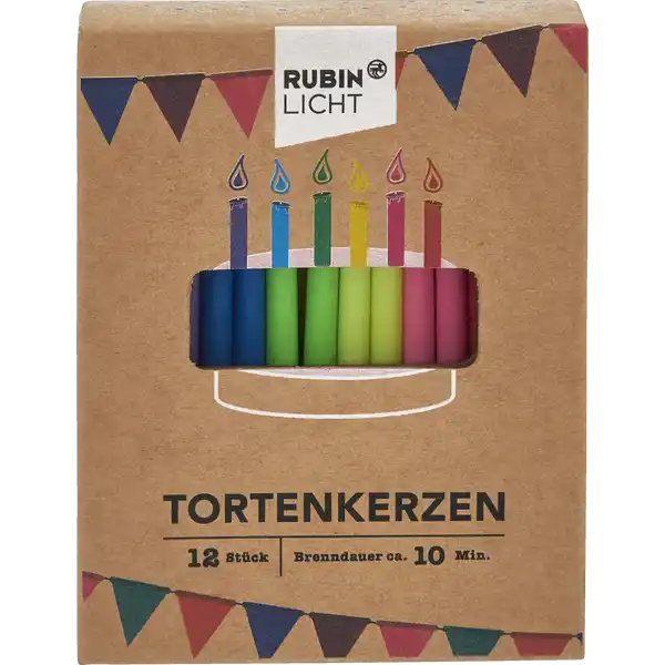 Tortenkerzen mit bunter Flamme