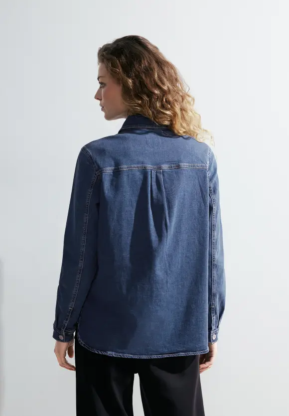 Jeans Overshirt - mid blue wash