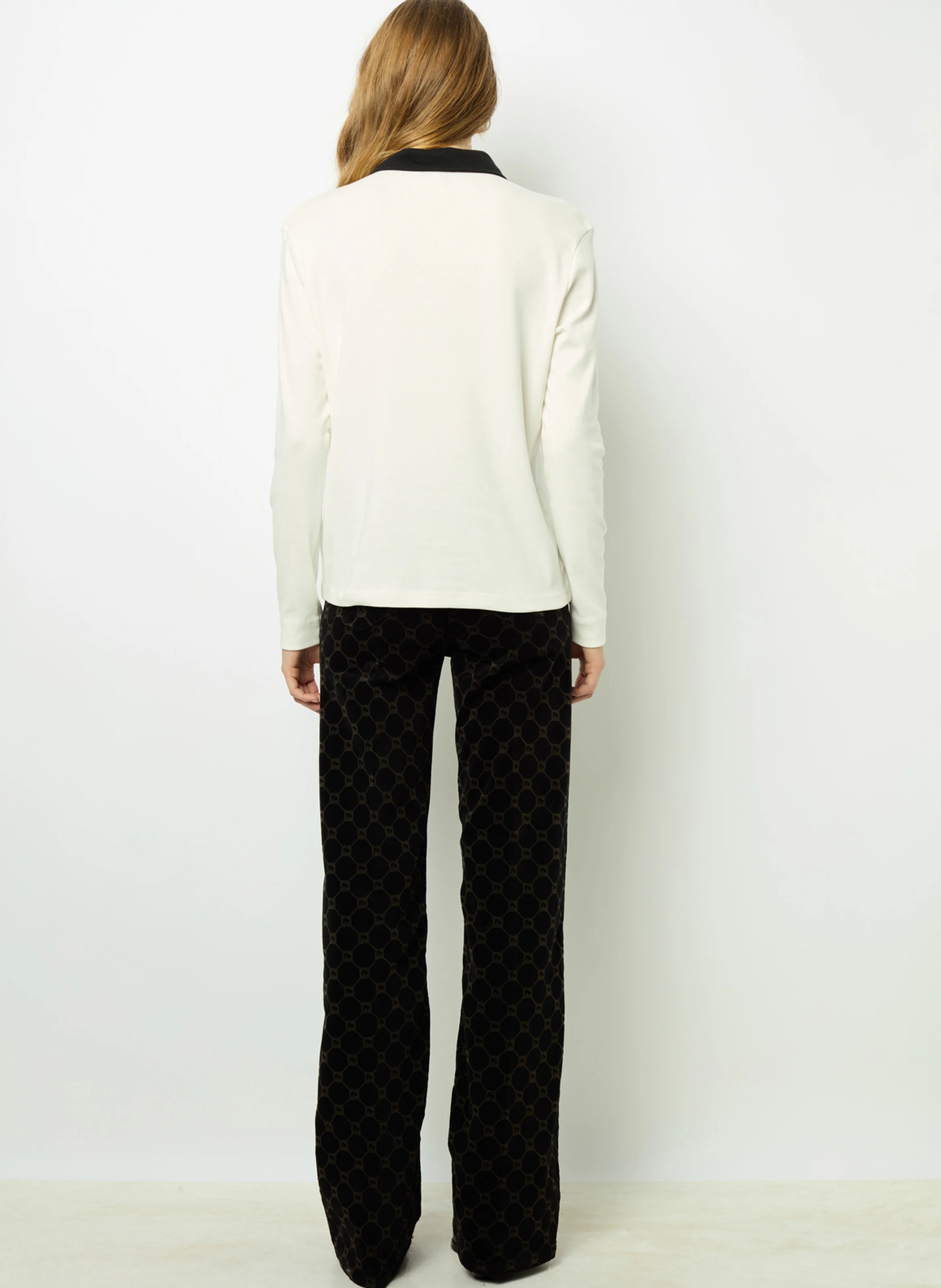 ALFREDINE - Polo manches longues en coton | Blanc