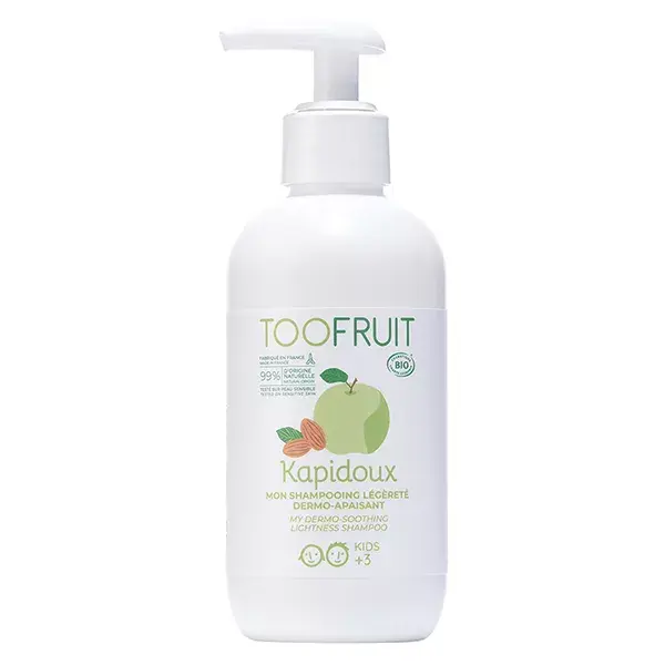 Toofruit Enfant Cheveux Kapidoux Shampoing Dermo Apaisant Pomme Amande Bio 200ml