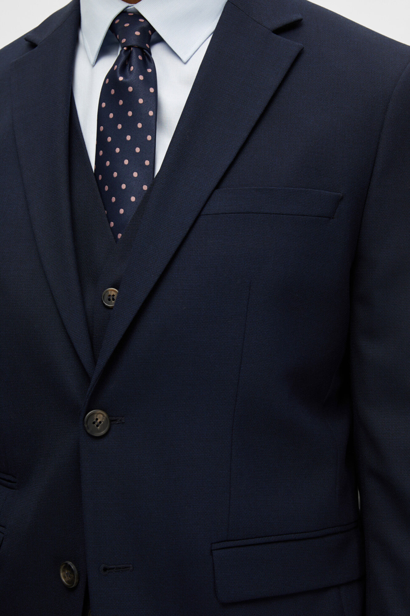Terno masculino slim fit de duas peças - Azul marinho
