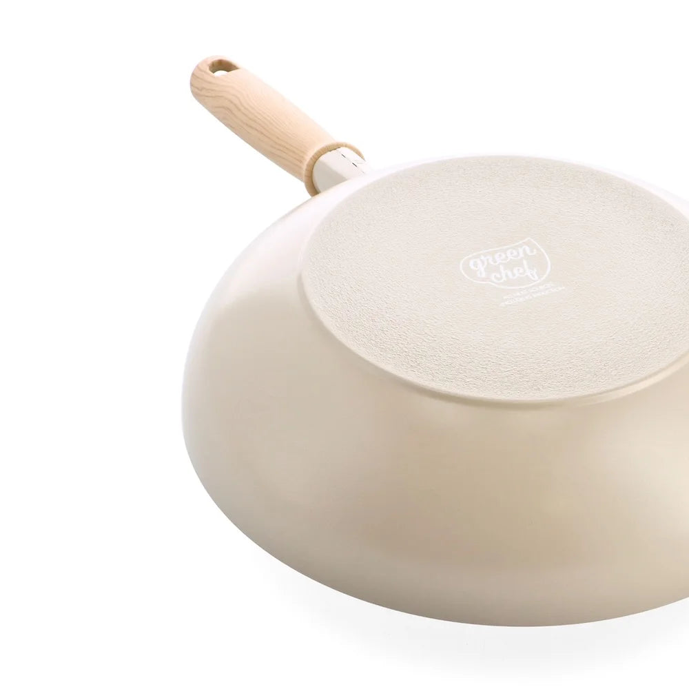 GreenChef Nordics Wokpan 28 cm Antiaanbak Crème