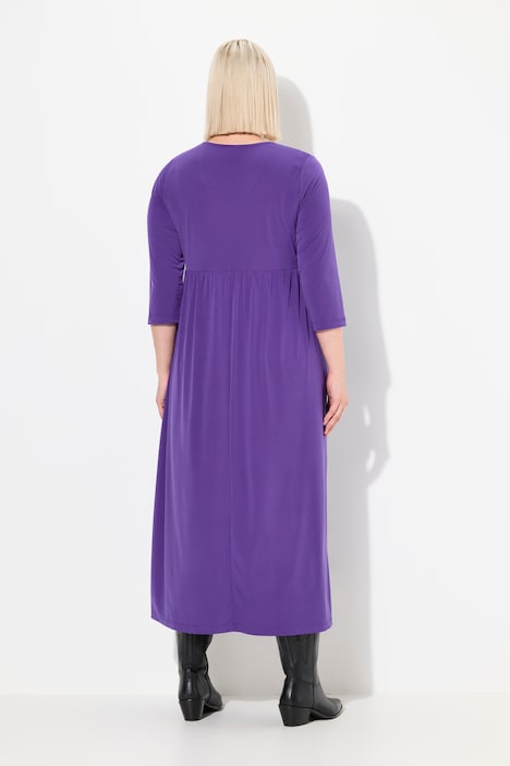 Jerseykleid, A-Linie, V-Ausschnitt, 3/4-Arm, Taschen