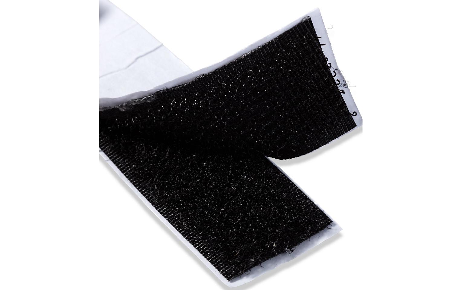 Klettbandverschluss 60 cm, selbstklebend, SchwarzSelbstklebendes Haftverschlussband in Schwarz