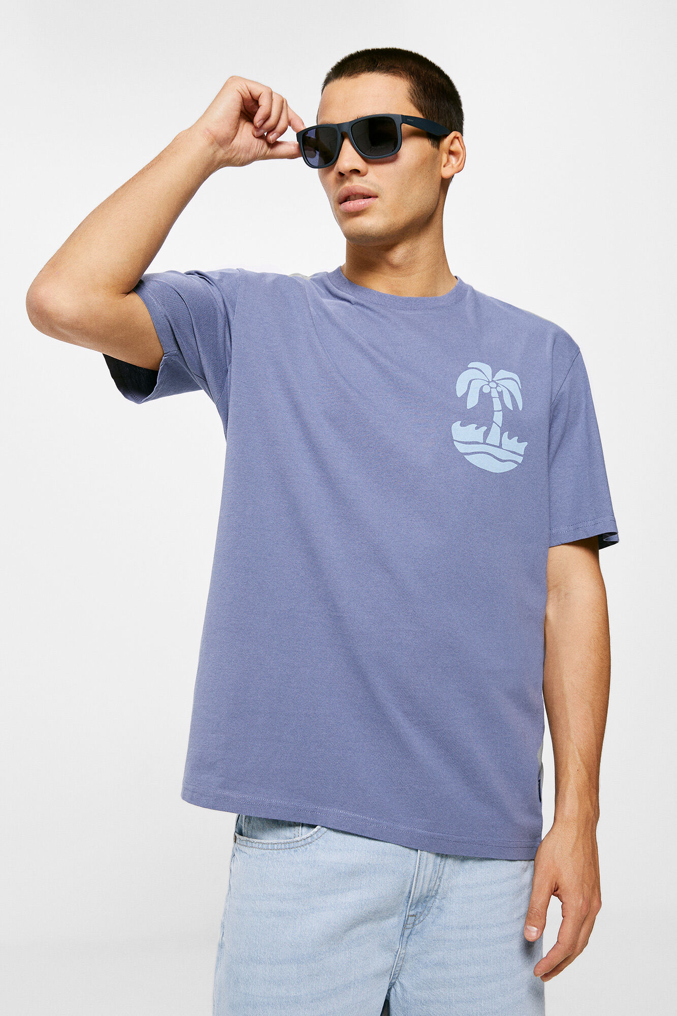 Camiseta Restore Palm Tree - azul médio