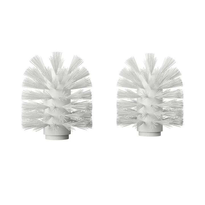 Nichba Design - Ersatz Bürstenkopf für Toilettenbürste mit Wandhalterung, weiss (2er-Set)