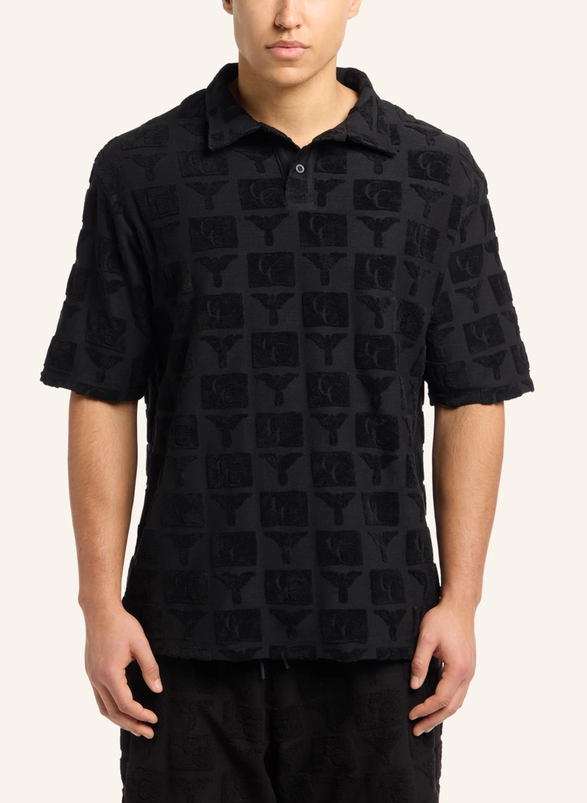 CARLO COLUCCI Oversize Poloshirt mit Frotteeinsätzen ECHNER