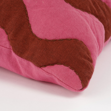Kussen roze waves - l45xb45xh10cm