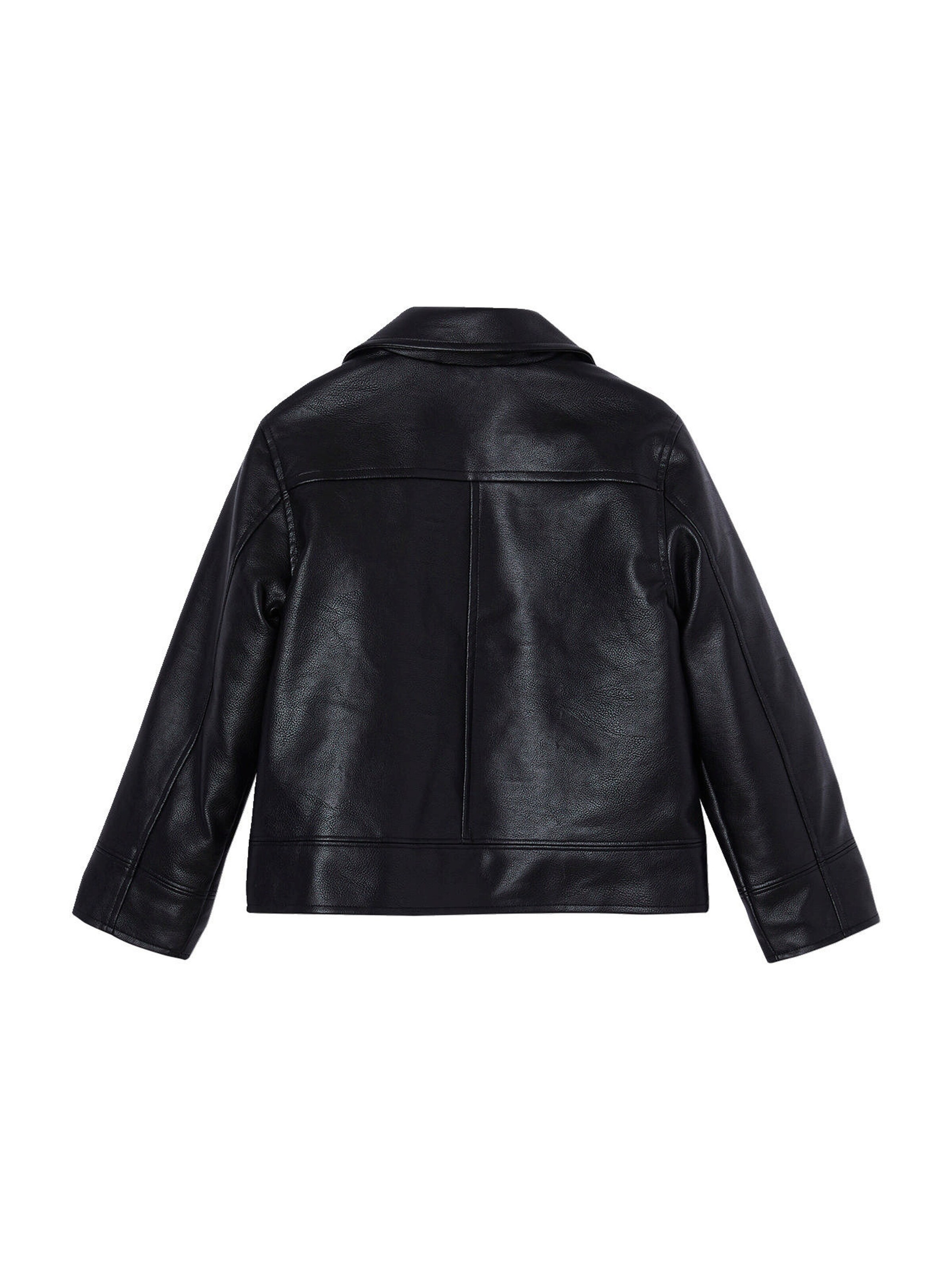 Vertbaudet Mädchen Bikerjacke aus Lederimitat mit Recycling-Polyester schwarz