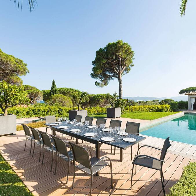 Table de jardin extensible PIAZZA Graphite