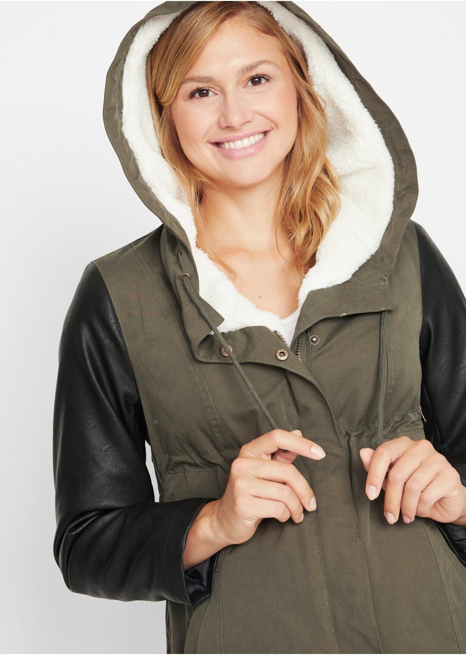 Veste de grossesse et de portage avec doublure en maille peluche