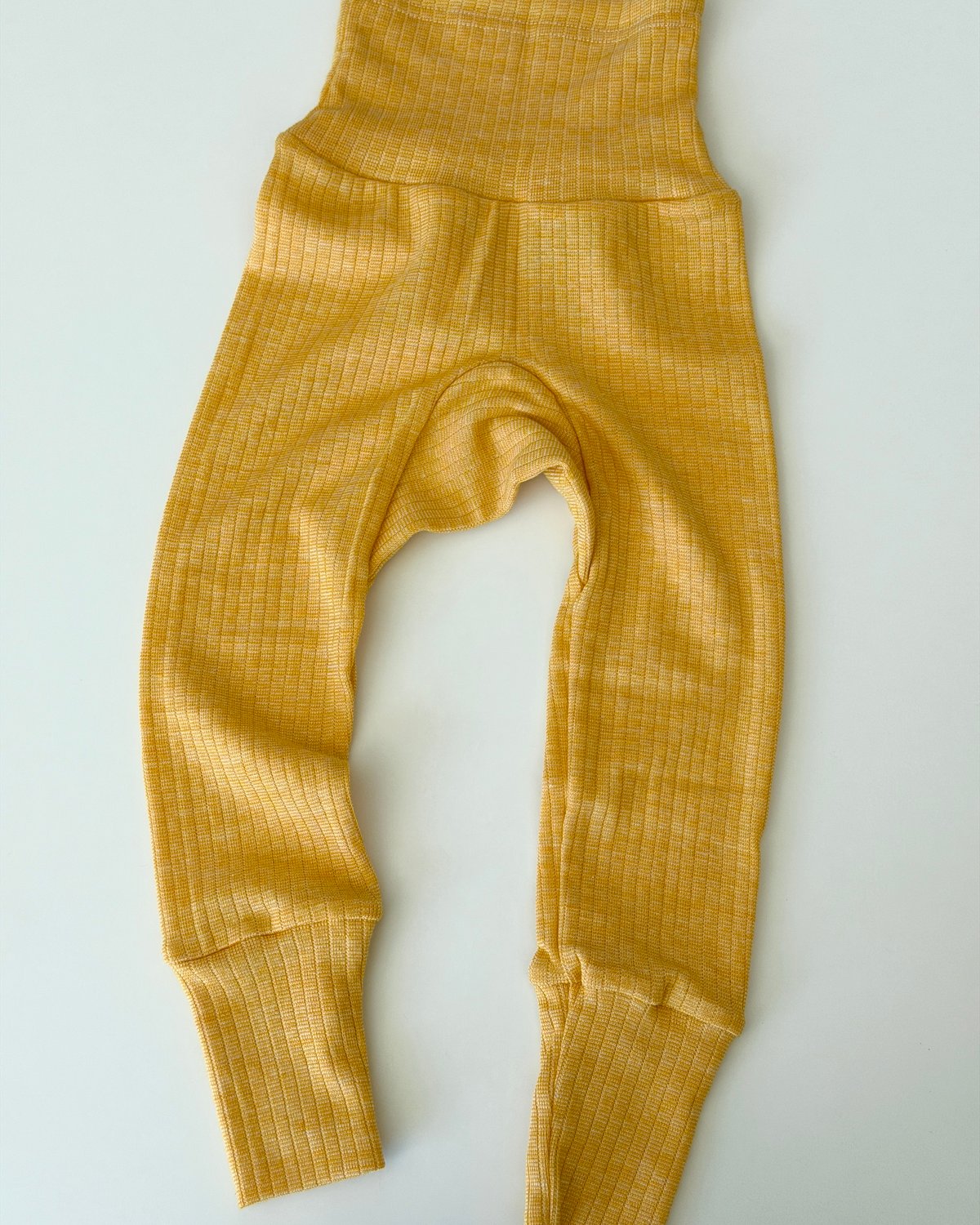 Bukse Rib m/ høyt liv – 45% Bomull, 35% Merino, 20% Silke – Ubehandlet Ull