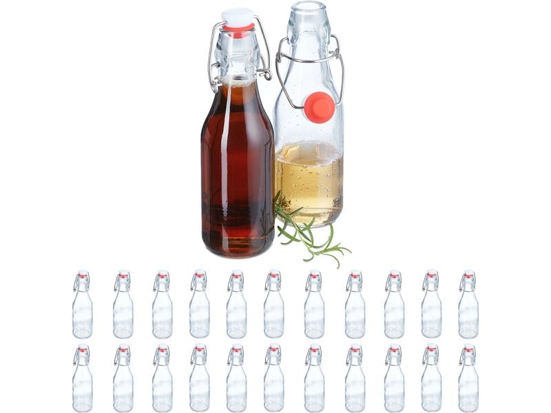relaxdays Einmachflasche mit Bügelverschluss 250 ml, 24 Stü Ideal für selbstgemachte Liköre, Schnäpse und Öle