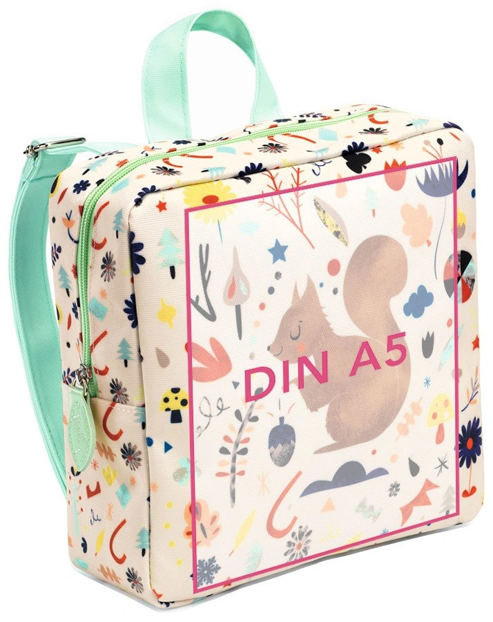 Kindergartenrucksack EICHHÖRNCHEN (23x23x7) in creme/bunt