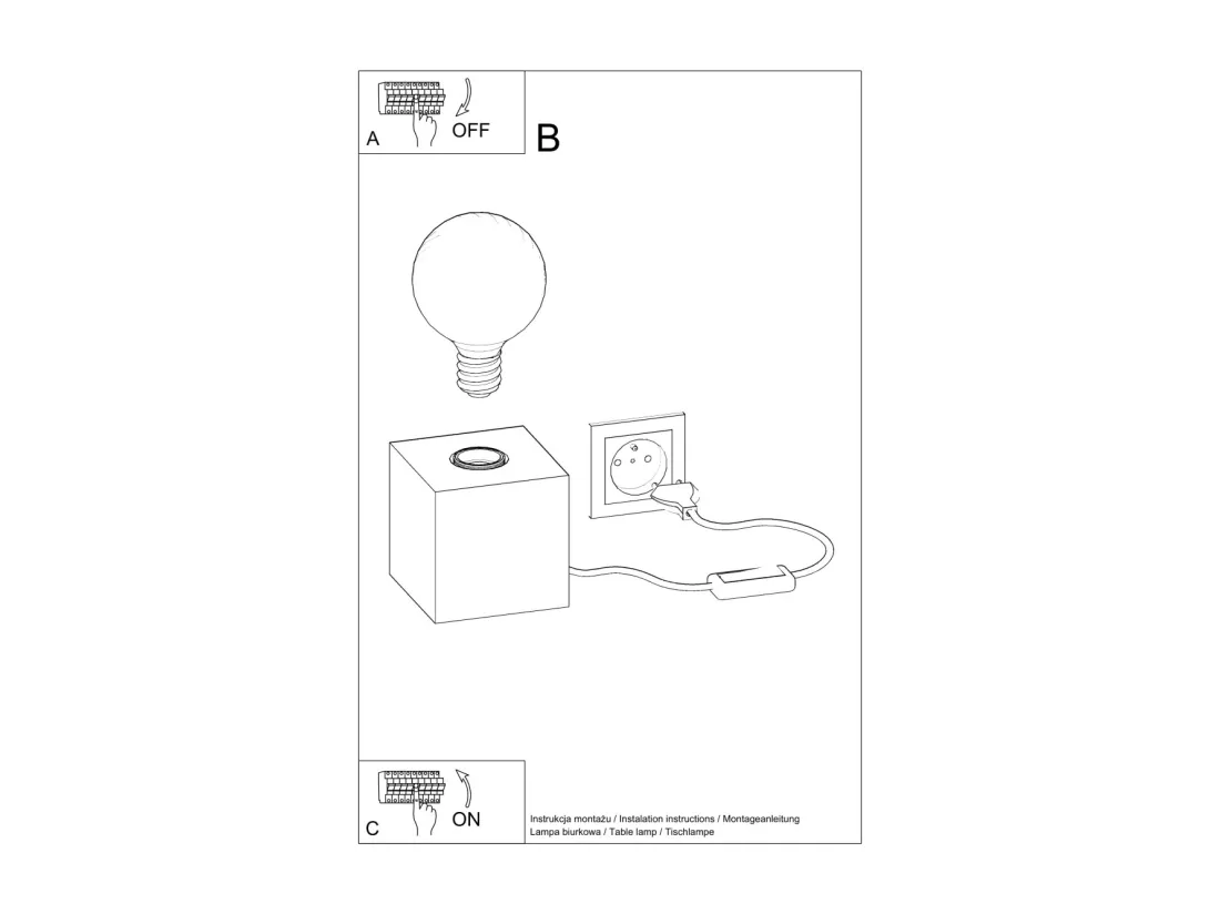 Sollux ARIZ Lampe à poser Gris E27