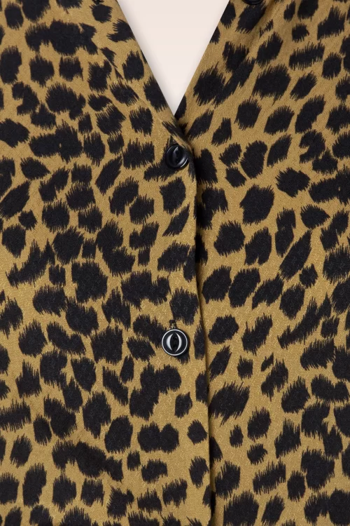 King Louie Mina Tigre jurk in goudbruin