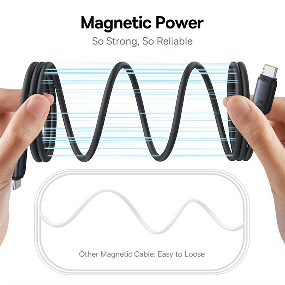 (1m) 240W PicoGo USB C auf USB C Magnet Ladekabel Power Delivery Datenkabel - Rosa