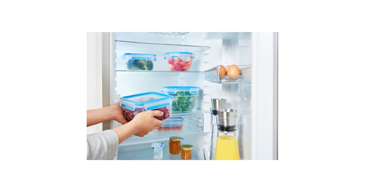 EmsaClip & Close vershoudbakje, 1,75 L doos  (Transparant/blauw, vierkant)