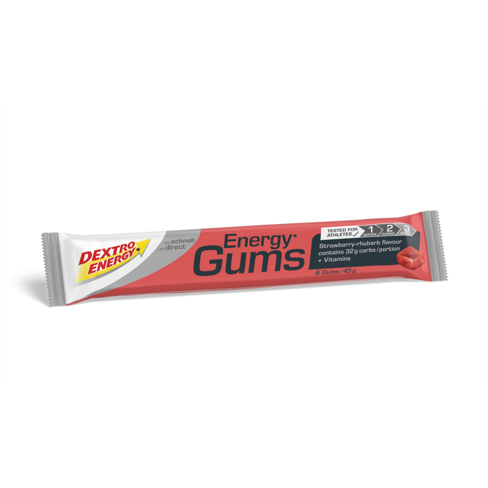 Energy Gums - 15x45g - Erdbeer-Rhabarber + Vitamine