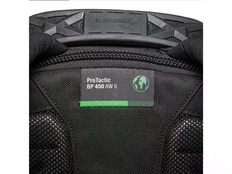 Lowepro Fotorucksack ProTactic BP 450 AW II (GRL) Schwarz Robuster Kamerarucksack aus recycelten Materialien