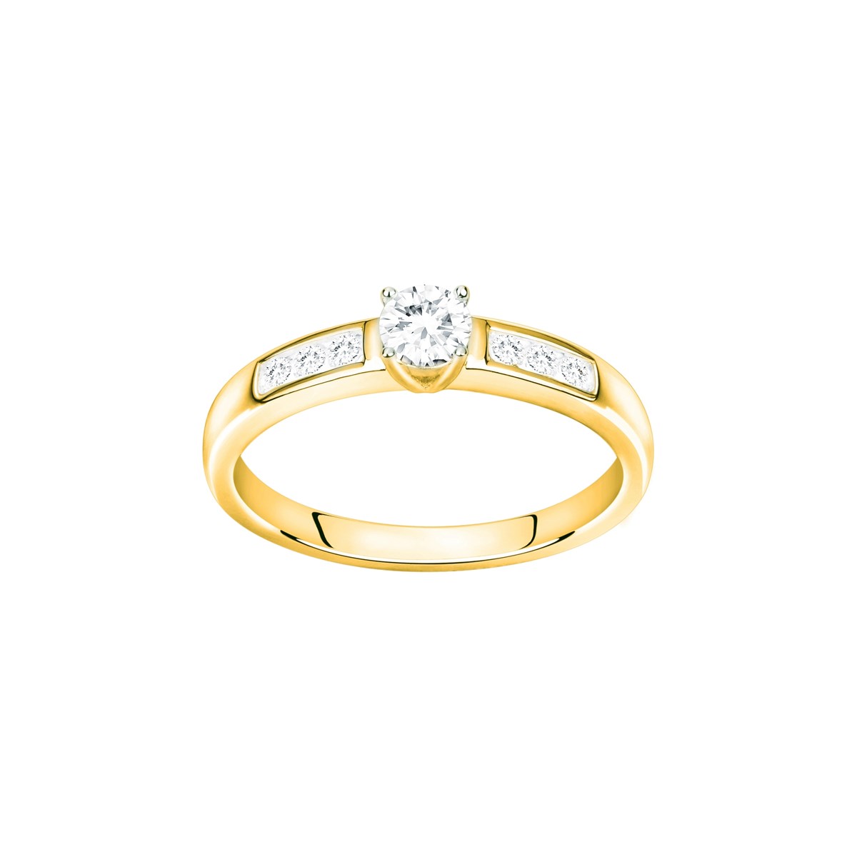 Bague de fiançailles en Plaqué Or avec oxyde de zirconium blanc