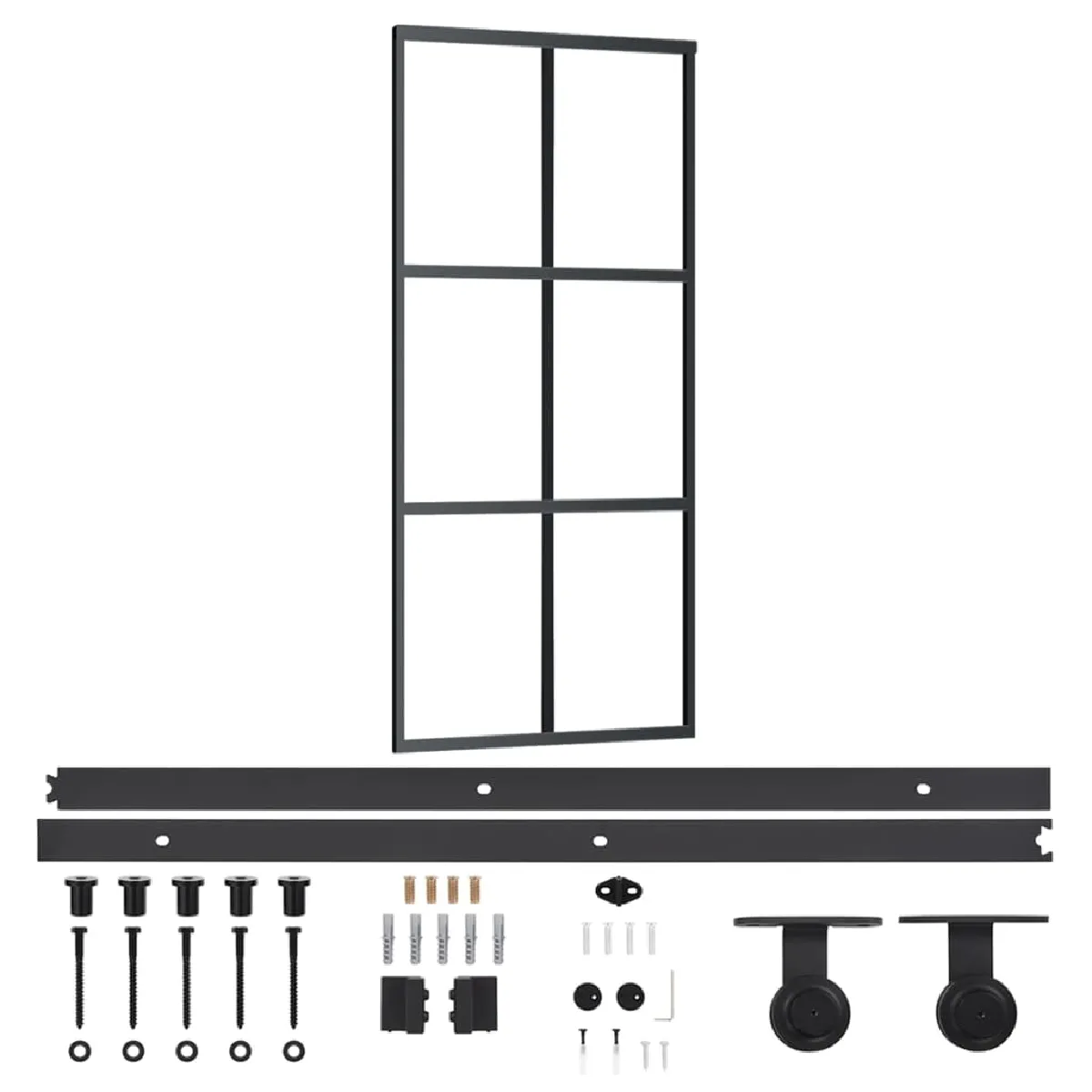 vidaXL Porte coulissante en verre ESG/Aluminium - 90x205 cm