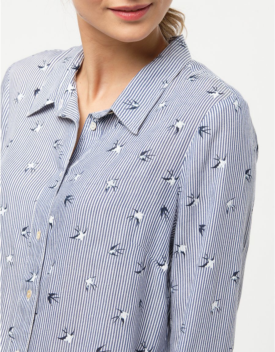 Chemise rayée hirondelles