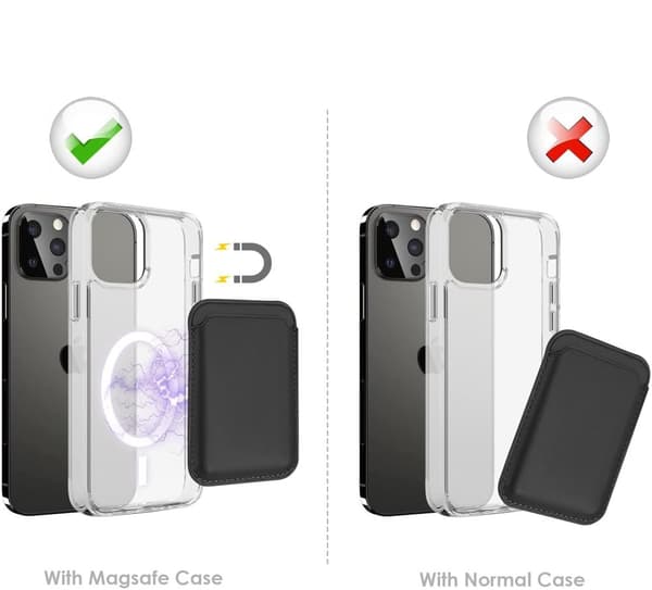 INF Magnetisk kortholder til iPhone 12/13-serie, sort kunstskinn