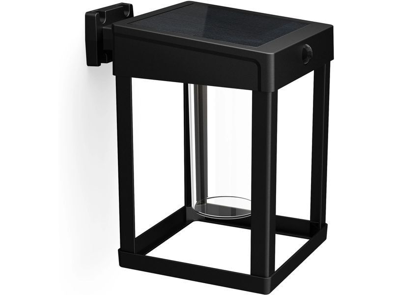 Philips Camill UE Wandleuchte Solar eckig schwarz 3000K Aussenwandleuchte