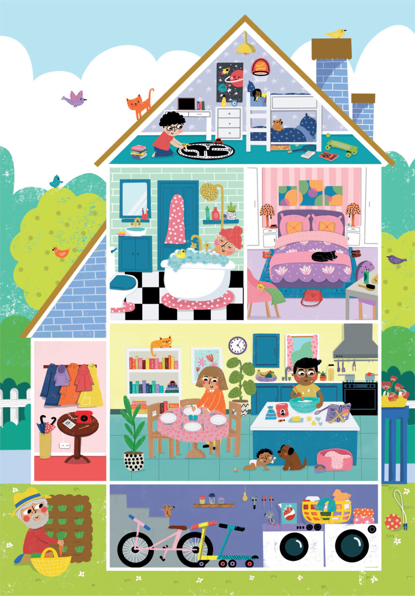 Clementoni Puslespil - Noli Home Sweet Home - Maxi - 104 Brikker