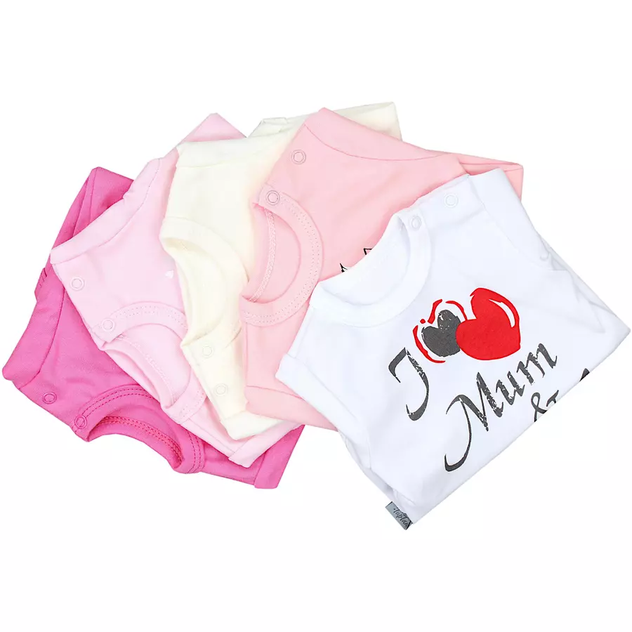 TupTam Baby Kurzarm Body mit Aufdruck Spruch 5er Pack ecru