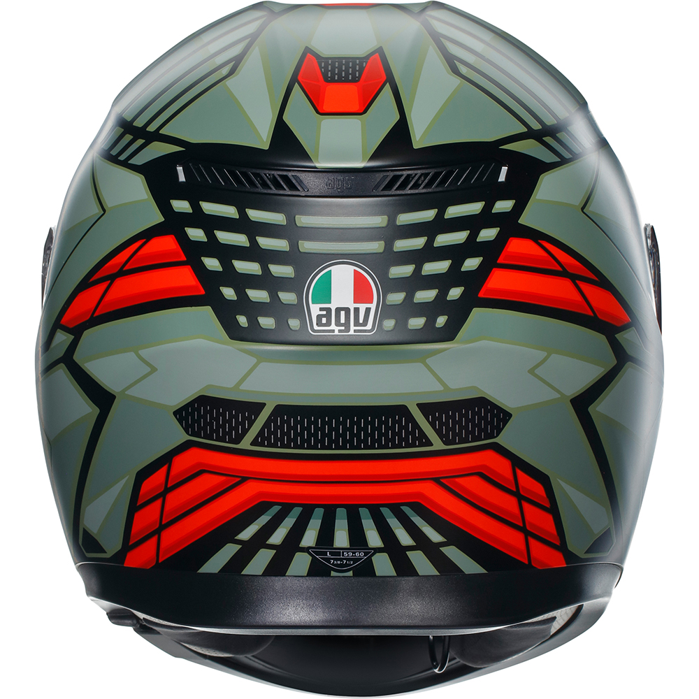 AGV - Casque K3 Decept Vert / Rouge / Noir Mat