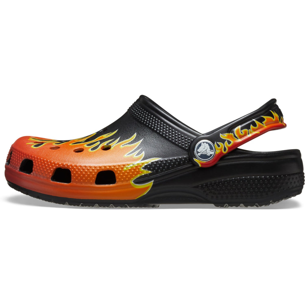 Køb Crocs Black/Multi Classic Flames Clog