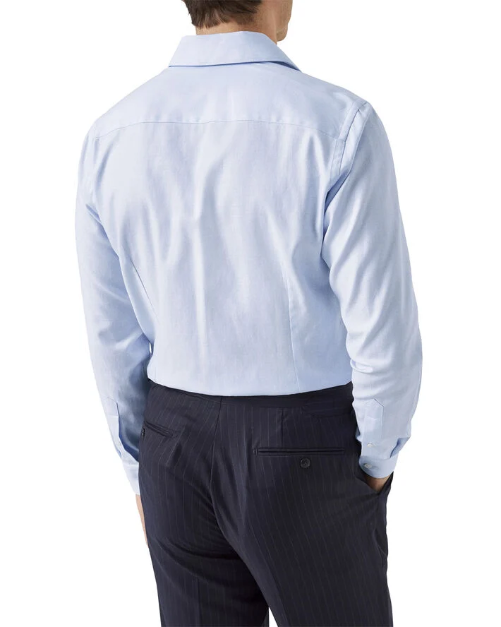 ETON Slim Fit Light Blue Melange Semi Solid Fine Twill Shirt Lyseblå