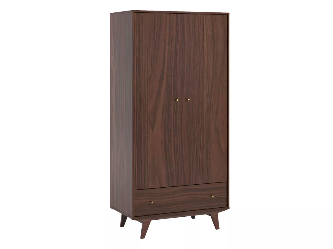 Lit évolutif 70x140 et armoire 2 portes 1 tiroir Mid - Bois