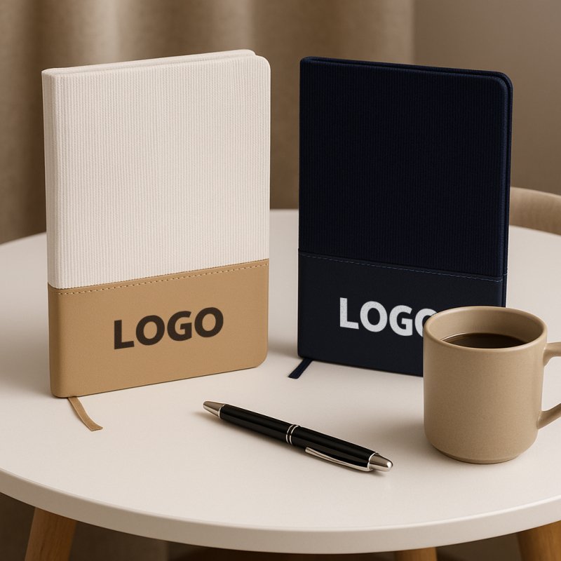 Carnet A5 en velours publicitaire - marquage 1 couleur