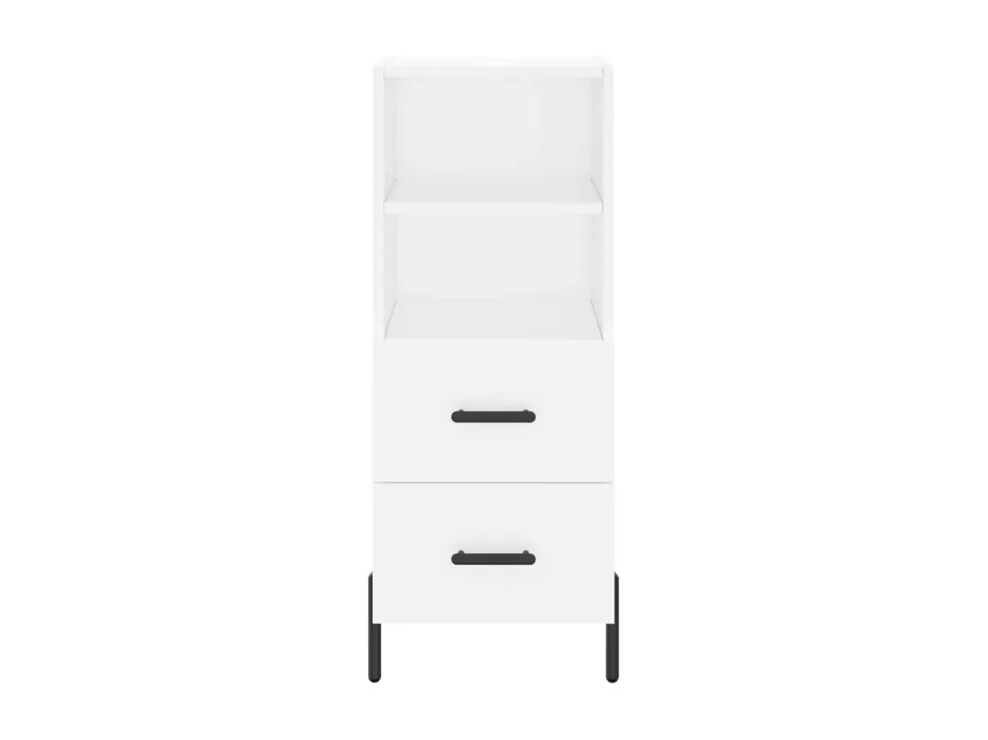Buffet haut Blanc 34,5x34x180 cm Bois d'ingénierie
