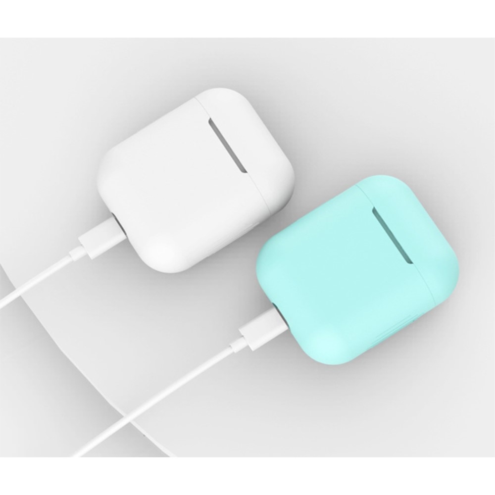 AirPods (1. & 2. Generation) Silikon Case Schutzhülle Abdeckung - Schwarz (Matt)
