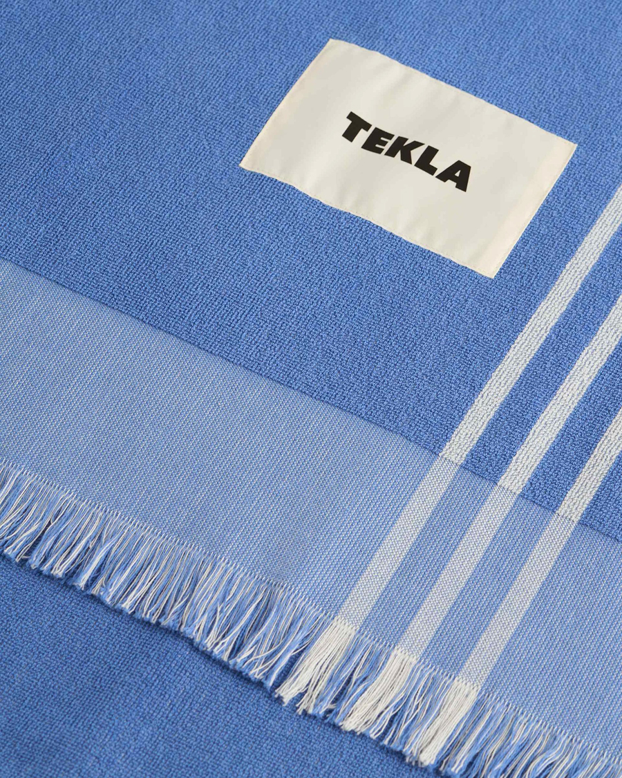 Tekla Organic Terry Beach Towel Azul