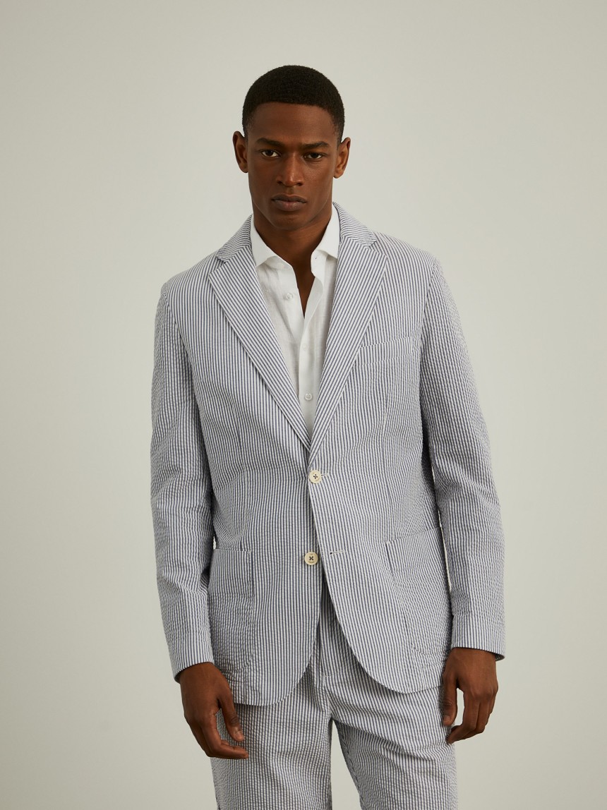 Blazer de riscas slim fit